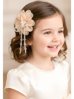 Choko - Peach Chiffon Floral Alligator Hair Clip for Girls