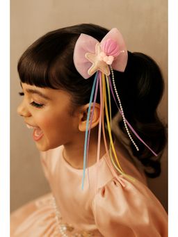 Choko - Pink Pastel Bow Alligator Hair Clip for Girls