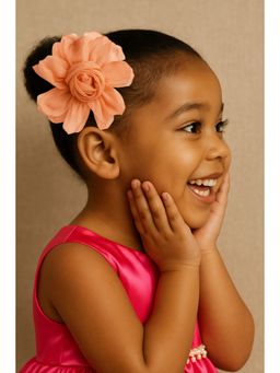 Choko - Soft Orange Rose Hair Clip for Girls