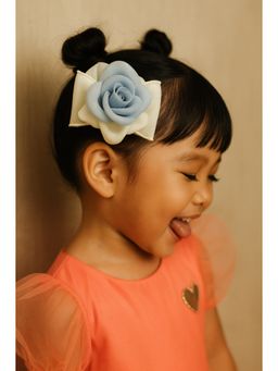 Choko - Blue Rose Bow Hair Clip for Girls