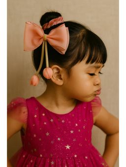 Choko - Peach Bow Hair Clip for Girls