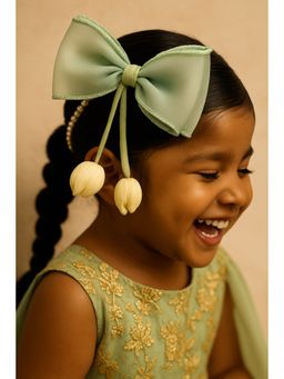 Choko - Green Bow Hair Clip for Girls