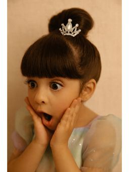 Choko - Girls Silver Crystal Crown Comb Hair Clip