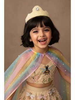 Choko - Girls White Pearl Embellished Crown Hair Band