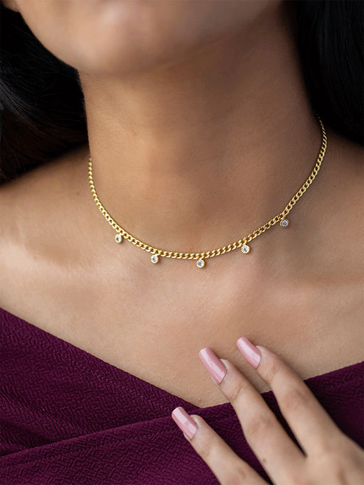 Buy Shaya by CaratLane Let's Bounce Choker Necklace in Gold Plated