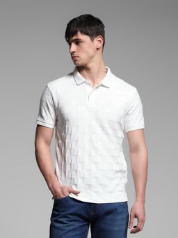 Jack & Jones - Men White Checks Polo T-Shirt