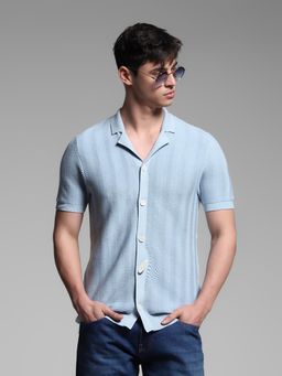 Jack & Jones - Men Blue Solid Shirt