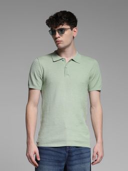 Jack & Jones - Men Green Solid Polo T-Shirt