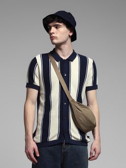 Jack & Jones - Men Navy Blue Stripes Shirt