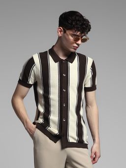 Jack & Jones - Men Brown Stripes Shirt