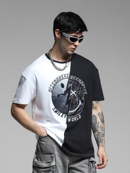 Jack & Jones - Men Black Colorblock T-Shirt