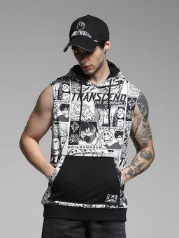 Jack & Jones - Men White Graphic Hooded T-Shirt