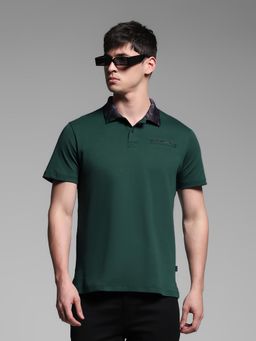 Jack & Jones - Men Green Solid Polo T-Shirt