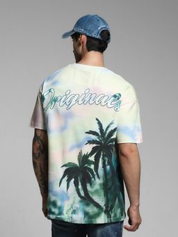 Jack & Jones - Men Green Printed T-Shirt