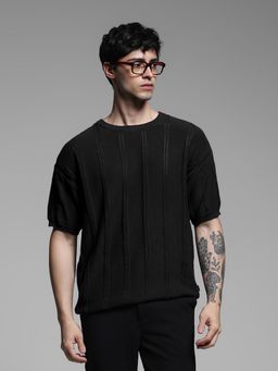 Jack & Jones - Men Black Stripes T-Shirt