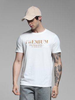 Jack & Jones - Men White Typography T-Shirt