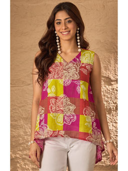 InWeave - Pink Printed Cotton Regular Top