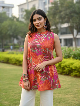 Anastay Clothing - Multi-Color Floral Cotton Regular Tunic