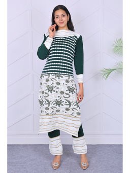 KNITZY - Green Self Design Wool Regular Kurta and Pant