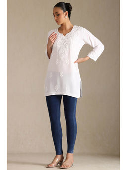 Soch - Women Blue Cotton Blend Solid Churidar