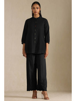 Soch - Women Black Rayon Embroidered Palazzo with Thread Work