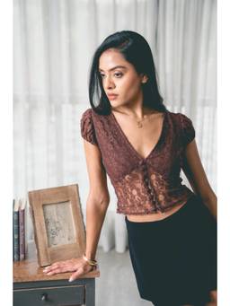COLOR CAPITAL - Women Brown Nylon/Spandex Top