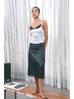 COLOR CAPITAL - Women Black Polyester Midi Skirt
