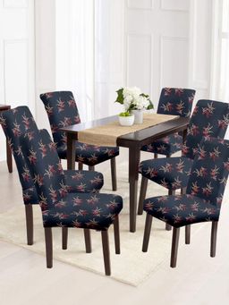 Cortina - Set of 6 Grey Abstract Printed Chair Cover