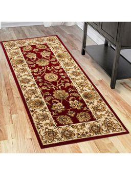 OBSESSIONS - Traditional Polypropylene Bedside Runner Red (2x5 Feet)