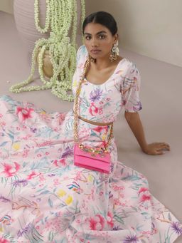 Gajra Gang - Phoolish Light Pink Crop Top Skirt Set