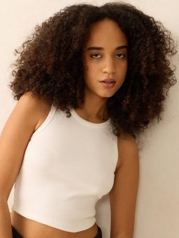 Outzidr - White Ribbed Tank Top