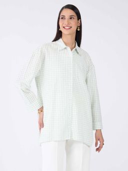 SALT Attire - Green Checks Oversized Shirt