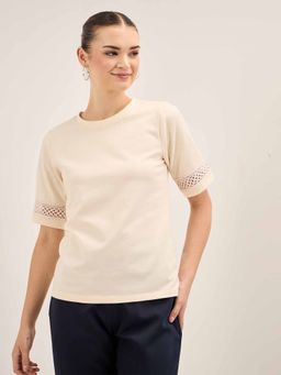 SALT Attire - Off White Lace Insert Top