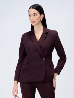 SALT Attire - Wine Solid Blazer