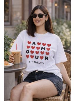 The Fit Theory - Women Oversized T-Shirt - White Amour