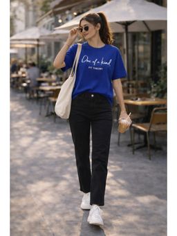 The Fit Theory - Women Oversized T-Shirt - Royal Blue One of a kind