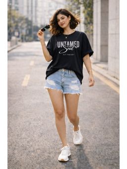 The Fit Theory - Women Oversized T-Shirt - Black Untamed Soul