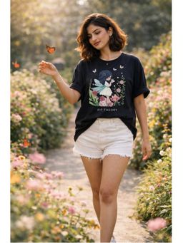 The Fit Theory - Women Oversized T-Shirt - Black Girl Garden