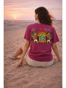 The Fit Theory - Women Oversized T-Shirt - City Magenta Pink Rajasthan