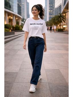 The Fit Theory - Women Oversized T-Shirt - City White Namma Bengaluru