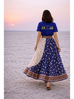 The Fit Theory - Women Oversized T-Shirt - City Royal Blue Gujarat