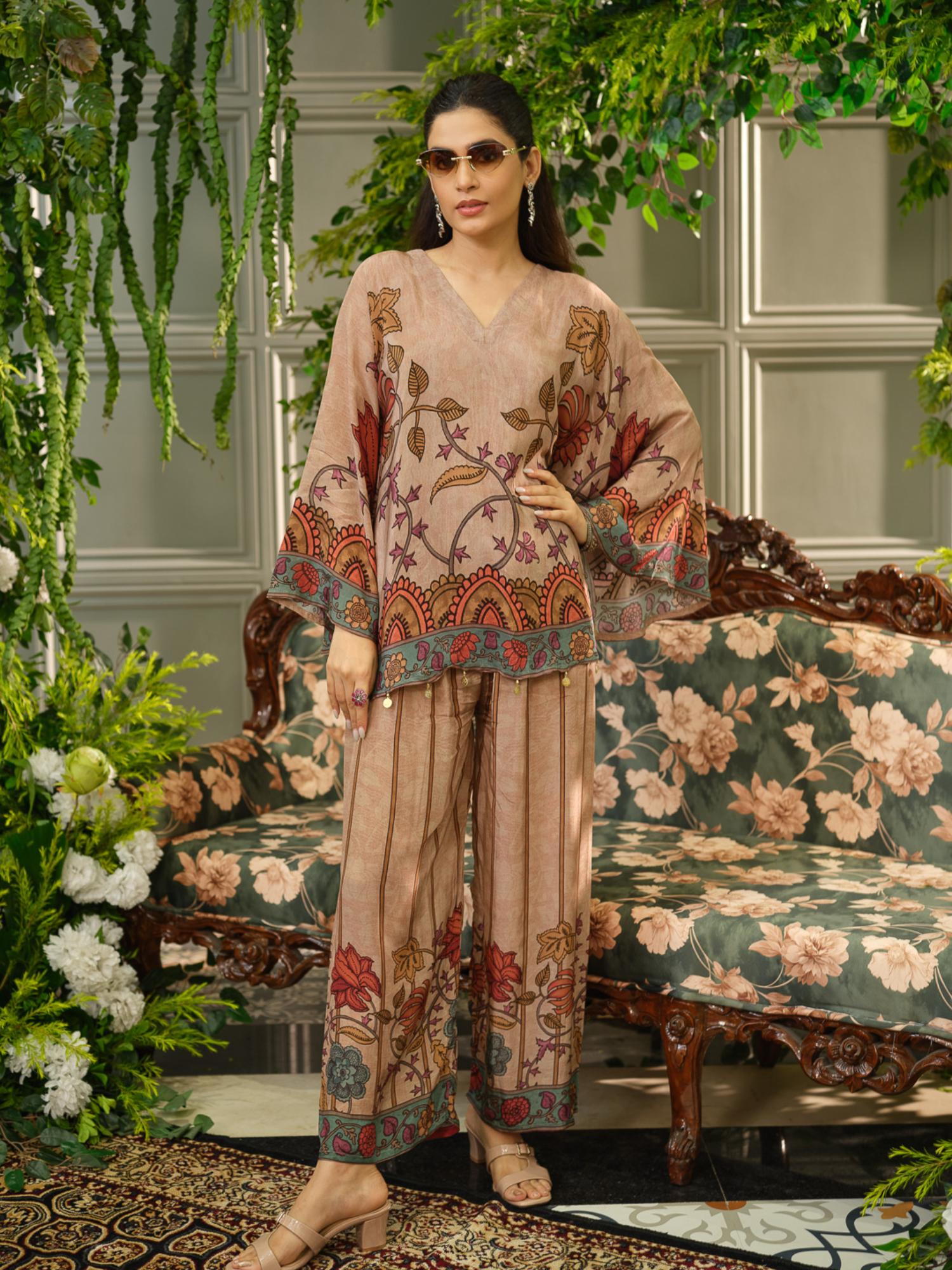 gahan Multicolor Printed in Earthy Beige with Folk-Inspired Motifs Co-Ord Set-picture-25