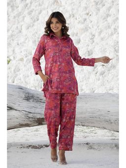 Gahan - Women Printed Winter Wear Co-Ord Set - Pink