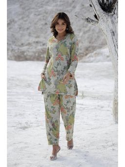 Gahan - Women Printed Winter Wear Co-Ord Set - Green