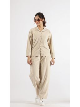 Gahan - Women Solid Winter Wear Co-Ord Set - Cream