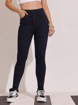 DOLCE CRUDO - Women Black Skinny Fit Regular Length Stretchable Denim Jeans