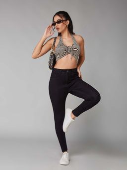 DOLCE CRUDO - Women's Black Stretchable Jeans