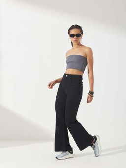 DOLCE CRUDO - Women Black Bootcut Stretchable Denim Jeans