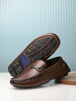Hitz - Mens Brown Leather Casual Loafers