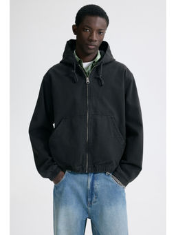 H&M - Men Grey Hooded Workwear Hoodie